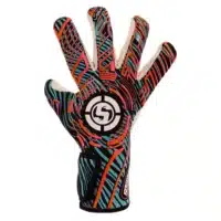 Close-up of negative cut goalkeeper gloves emphasizing superior fit and grip. New goalkeeper gloves by SAVIOUR GK start at size 4 goalkeeper gloves