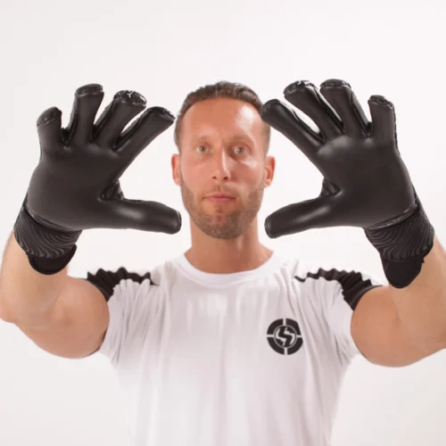 Innovative Black Evo-Neg Goalkeeper Gloves by Saviour GK - Defining Modern Excellence.