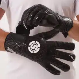 Sleek Black Evo-Neg Goalie Gloves from Saviour GK - Precision and Style Combined.