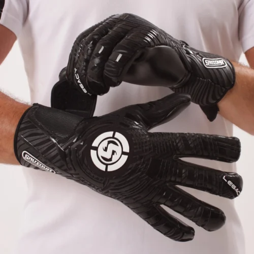 Sleek Black Evo-Neg Goalie Gloves from Saviour GK - Precision and Style Combined.