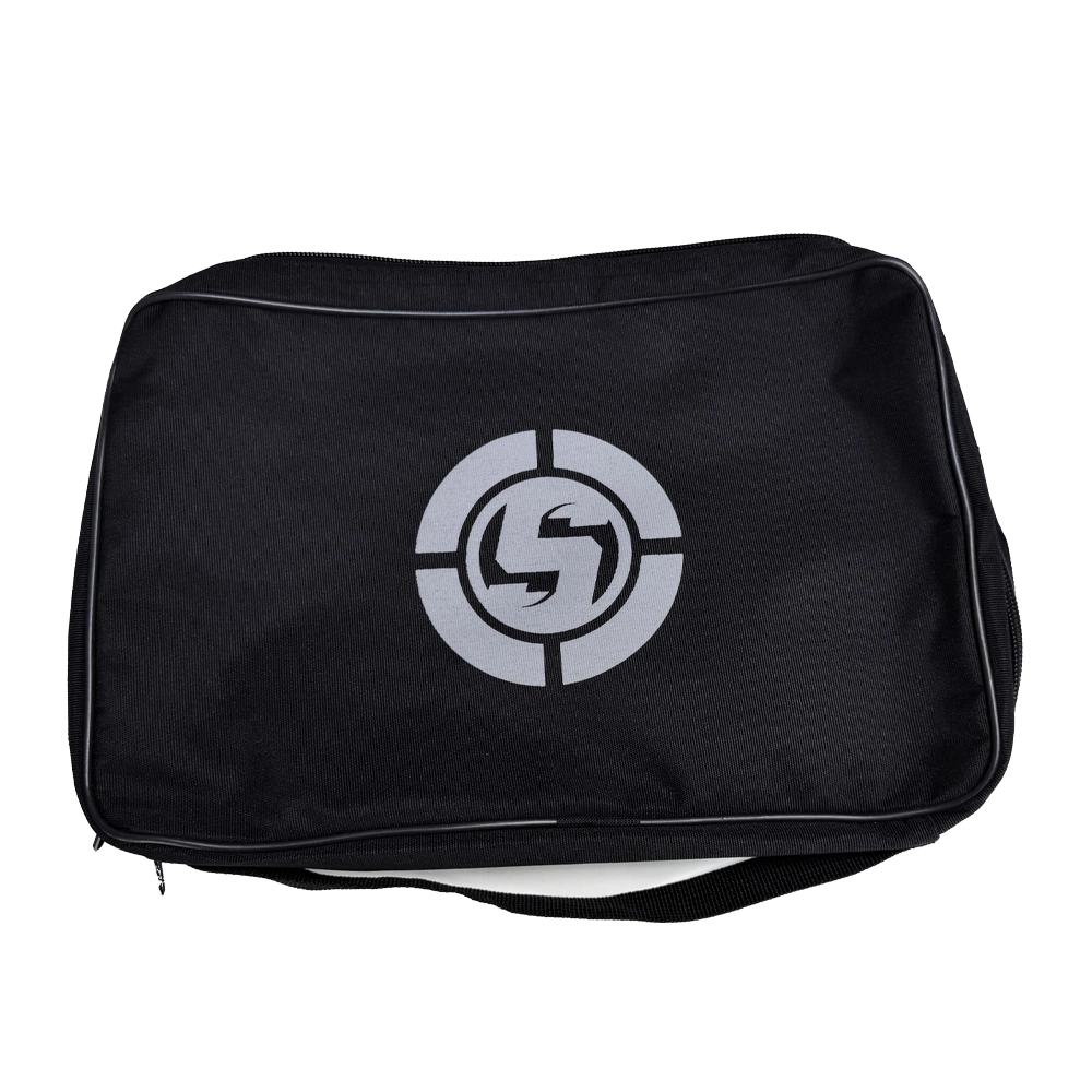 Compact and sturdy goalkeeper glove bag with secure zippers and ventilation.