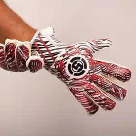 Vortex junior goalkeeper gloves with finger protection and flat hybrid latex.